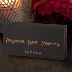 Personalize Your Quote Modern Christian Forgiven Wooden Box Sign