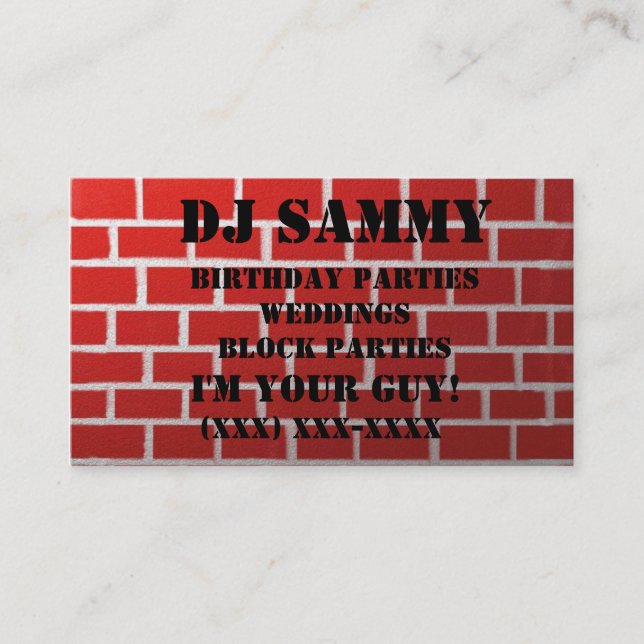 Personalize Your red brick wall Business Card (Front)