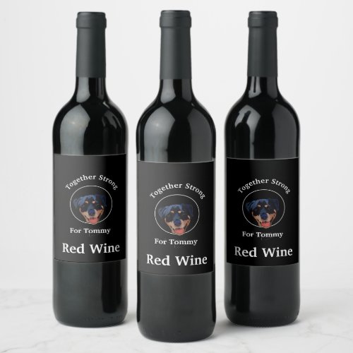 Personalize Your Rottweiler Photo  Text Wine Label