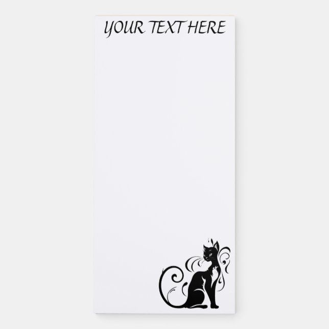 Personalize Your Text Here Elegant Cat Magnetic Notepad (Front)