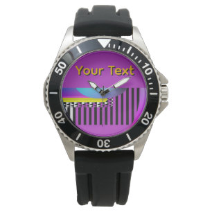 Personalize Your Text Piano Keys Men Teens Purple Watch