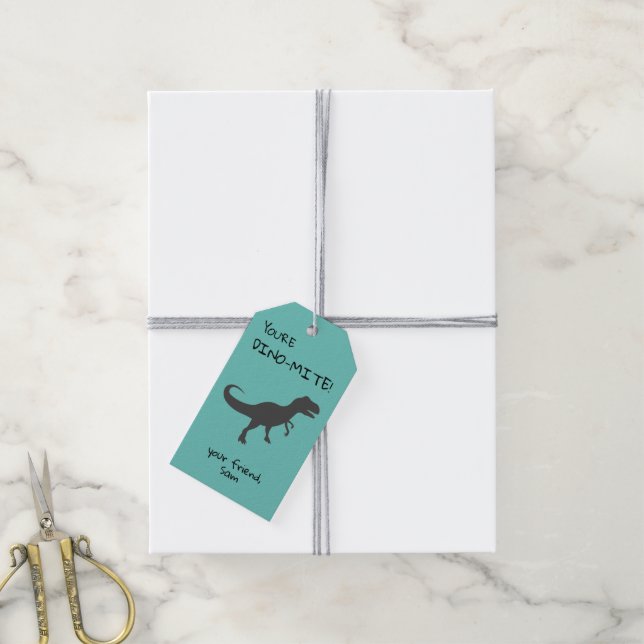 Personalize You're Dino-mite Dinosaur Gift Tag (With Twine)