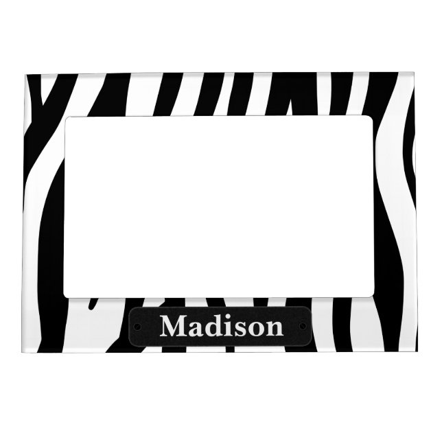 Personalize Zebra Animal Print Magnetic Frame (Front)