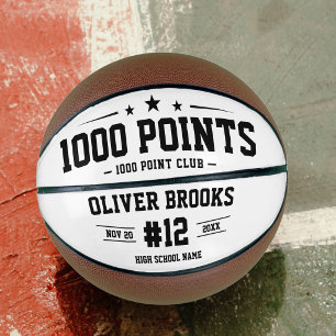 Personalized 1000 Points Basketball Milestone Gift