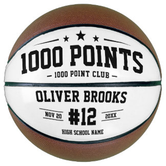Personalized 1000 Points Basketball Milestone Gift