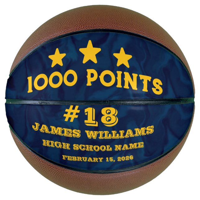 Personalized 1000 Points Gift for Players  Basketball (Front)