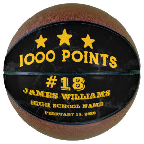 Personalized 1000 Points Marble  Gift for Players  Basketball
