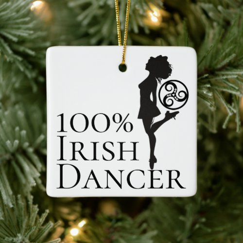 Personalized 100 Irish Dancer Hard Shoe Christmas Ceramic Ornament