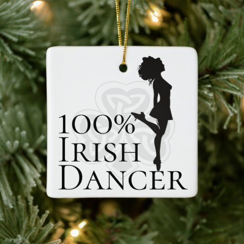 Personalized 100 Irish Dancer Hard Shoe Christmas Ceramic Ornament