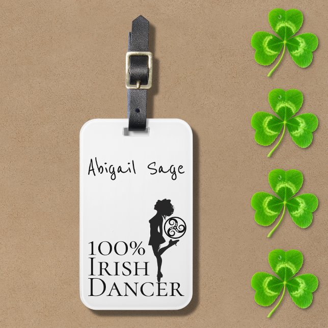 Personalized 100% Irish Dancer Hard Shoe Dance Luggage Tag (Creator Uploaded)