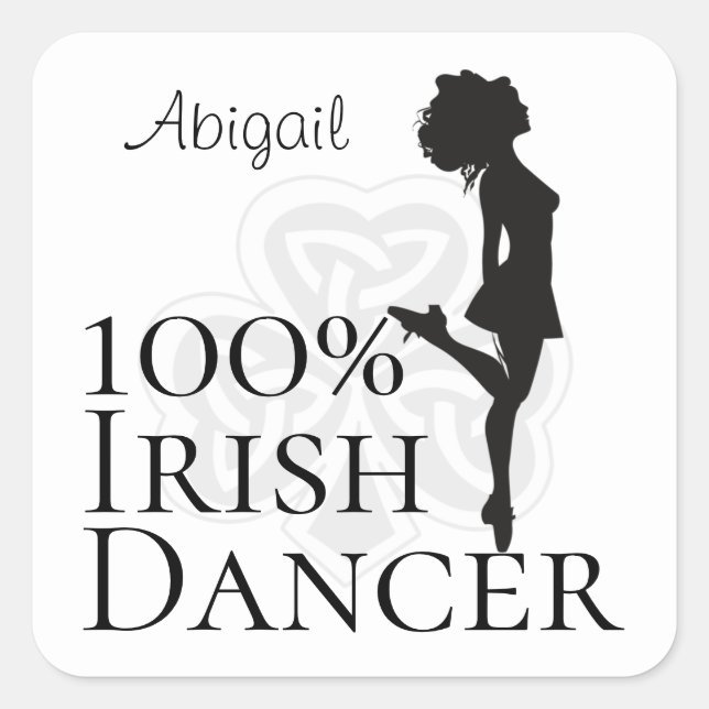 Personalized 100% Irish Dancer Hard Shoe Dance Square Sticker (Front)