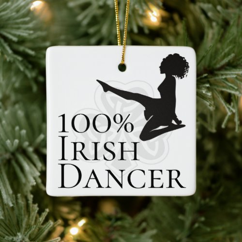Personalized 100 Irish Dancer Soft Shoe Christmas Ceramic Ornament