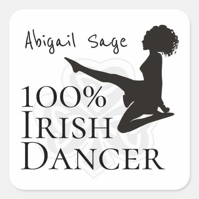 Personalized 100% Irish Dancer Soft Shoe Dance Square Sticker (Front)