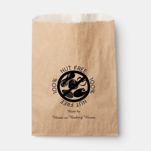 Personalized 100 Nut Free Bakery Peanut Tree Nut Favor Bag