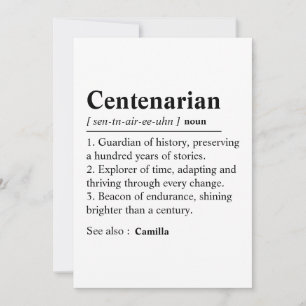 Personalized 100th Birthday card, Custom 100 Year Thank You Card