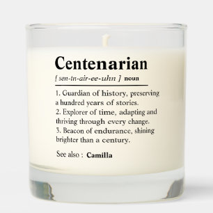 Personalized 100th Birthday, Custom 100 Year Old Scented Candle