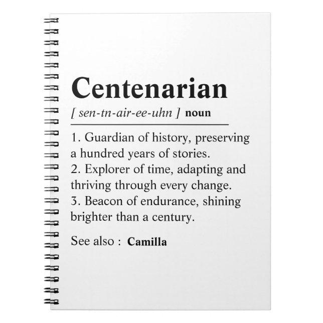 Personalized 100th Birthday Journal, Custom 100  Notebook (Front)
