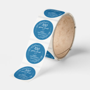 Personalized 100th Birthday Party Classic Round Sticker