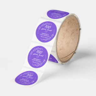 Personalized 100th Birthday Party Classic Round Sticker