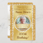 Personalized, 100th Birthday Party Invitations