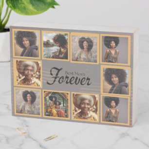 Personalized 10 Photo Collage Art Wooden Box Sign