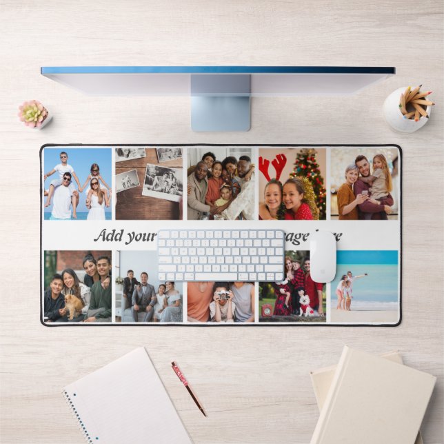 Personalized 10-Photo Collage Desk Mat (Office 1)
