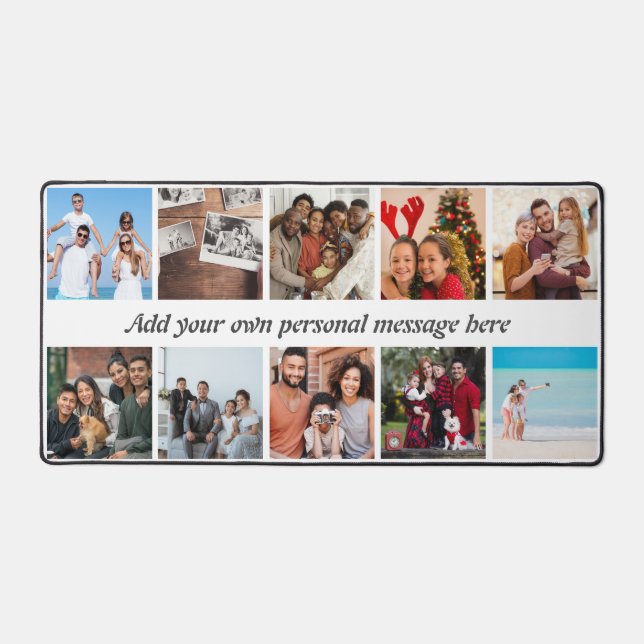 Personalized 10-Photo Collage Desk Mat (Front)