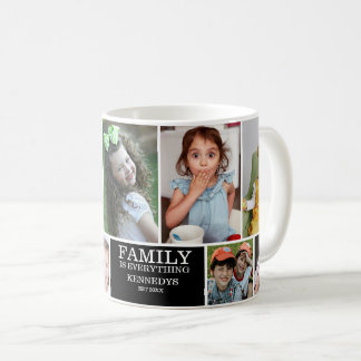 Personalized 10 Photo Collage Family Quote Name Coffee Mug