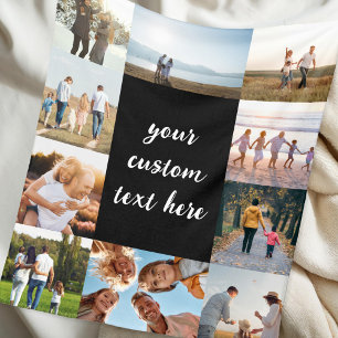 Personalized 10 Photo Collage Fleece Blanket