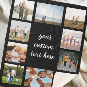 Personalized 10 Photo Collage Sherpa Blanket