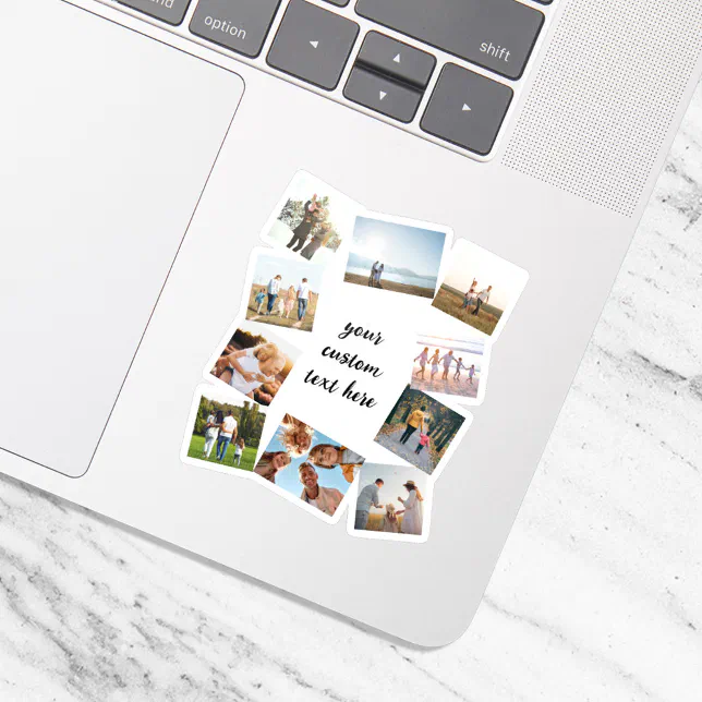 Personalized 10 Photo Collage Sticker | Zazzle