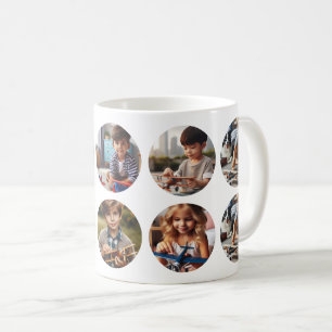 Personalized 10 Round Photos, Family All-Occasion Coffee Mug