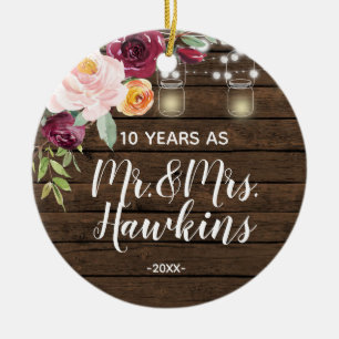 Personalized 10 years anniversary Ornament