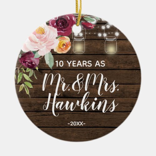 Personalized 10 years anniversary Ornament