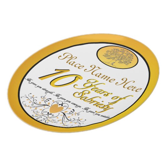 Personalized 10 Years of Sobriety Anniversary Plat Plate (Left Side)