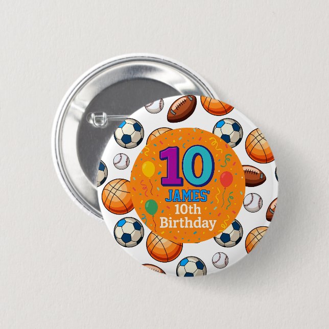 Personalized 10th Birthday Celebration Pin  (Front & Back)