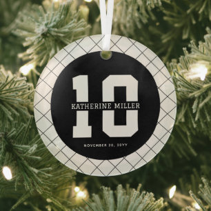 Personalized 10th Birthday Modern and Elegant   Glass Ornament