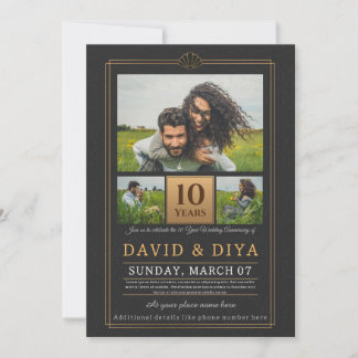 Personalized 10th Wedding Anniversary Invitation