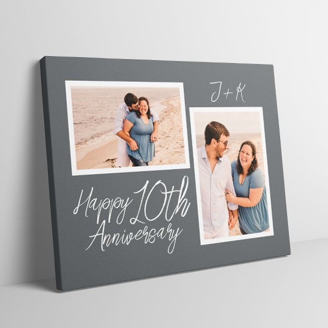 Personalized 10th Wedding Anniversary Photo Faux Canvas Print (Personalized 10th Wedding Anniversary Photo Faux Canvas Print
)