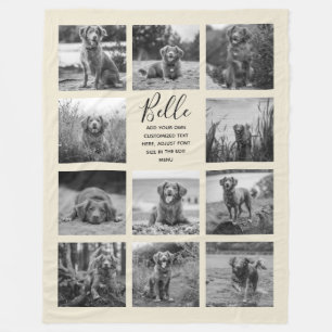 Personalized 11 Photo Collage Antique White Fleece Blanket