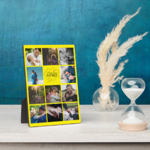 Personalized 11 Photo collage Best Dad ever gift Plaque