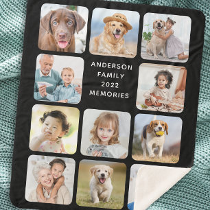 Personalized 11 Photo Collage Create Your Own Sherpa Blanket