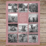 Personalized 11 Photo Collage Dusty Rose Fleece Blanket<br><div class="desc">Personalized elegant photo fleece blanket features a dusty rose background that can be changed to any color, Simply add 11 photos of your choice and your own personalized text in chic handwritten script calligraphy and modern stylish typography. Makes a wonderful keepsake gift for yourself, your family & friends. Perfect holiday,...</div>