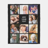Personalized 11 Photo Collage Fleece Blanket (Front)