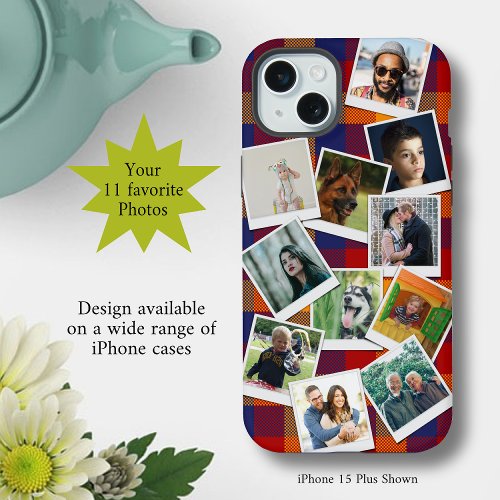 Personalized 11 Photo Collage iPhone 15 Plus Case