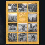 Personalized 11 Photo Collage Mellow Yellow Fleece Blanket<br><div class="desc">Personalized elegant photo fleece blanket features a mellow yellow background that can be changed to any color, Simply add 11 photos of your choice and your own personalized text in chic handwritten script calligraphy and modern stylish typography. Makes a wonderful keepsake gift for yourself, your family & friends. Perfect holiday,...</div>