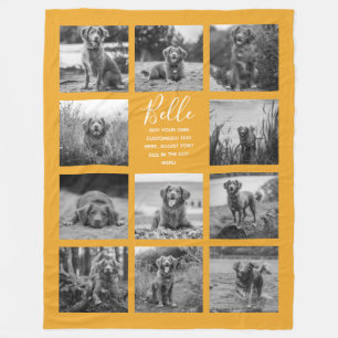 Personalized 11 Photo Collage Mellow Yellow Fleece Blanket