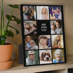 Personalized 11 Photo Collage Plaque<br><div class="desc">Personalized picture plaque featuring a black background that can be changed to any color,  11 photos of your choice,  and a simple text template.</div>