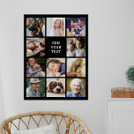Personalized 11 Photo Collage Poster<br><div class="desc">Personalized photo collage poster featuring a black background that can be changed to any color,  11 pictures of your choice,  and a simple text template.</div>
