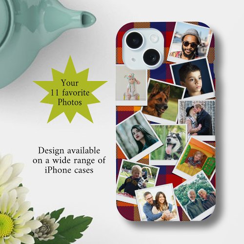 Personalized 11 Photo Collage Slim iPhone 15 Case